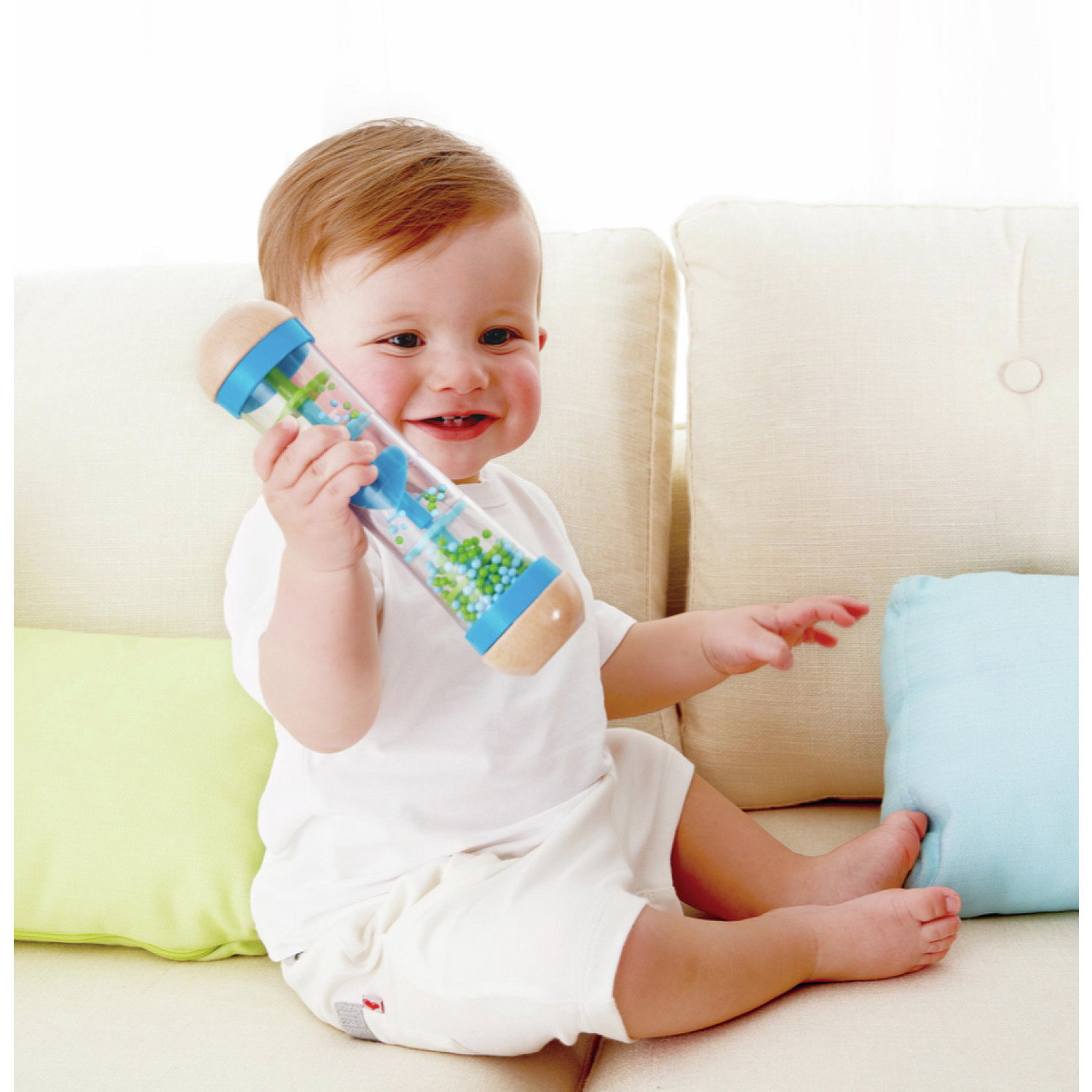 Дървена бебешка дрънкалка - Дъждовни капки с мъниста, Hape