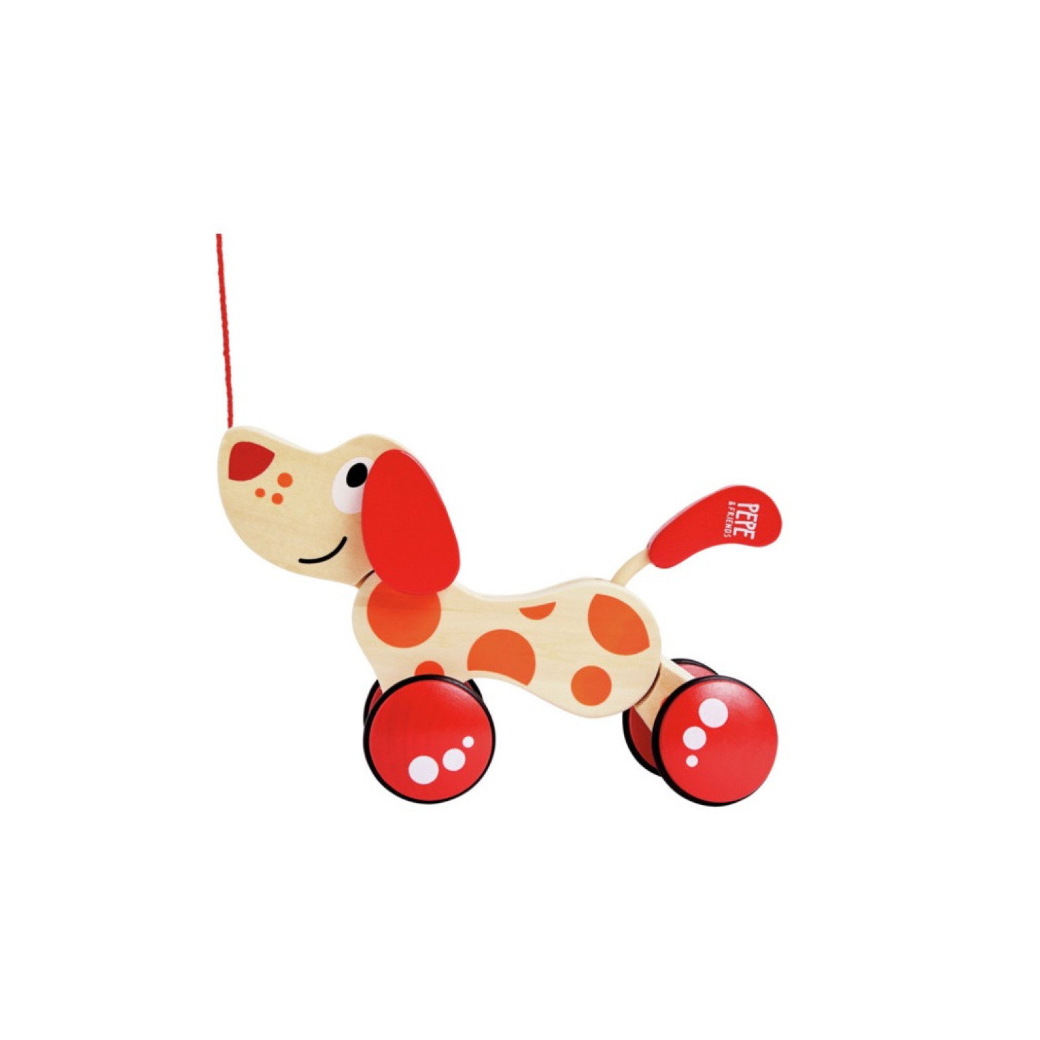 Дървена играчка за дърпане кученцето Пепе, Hape