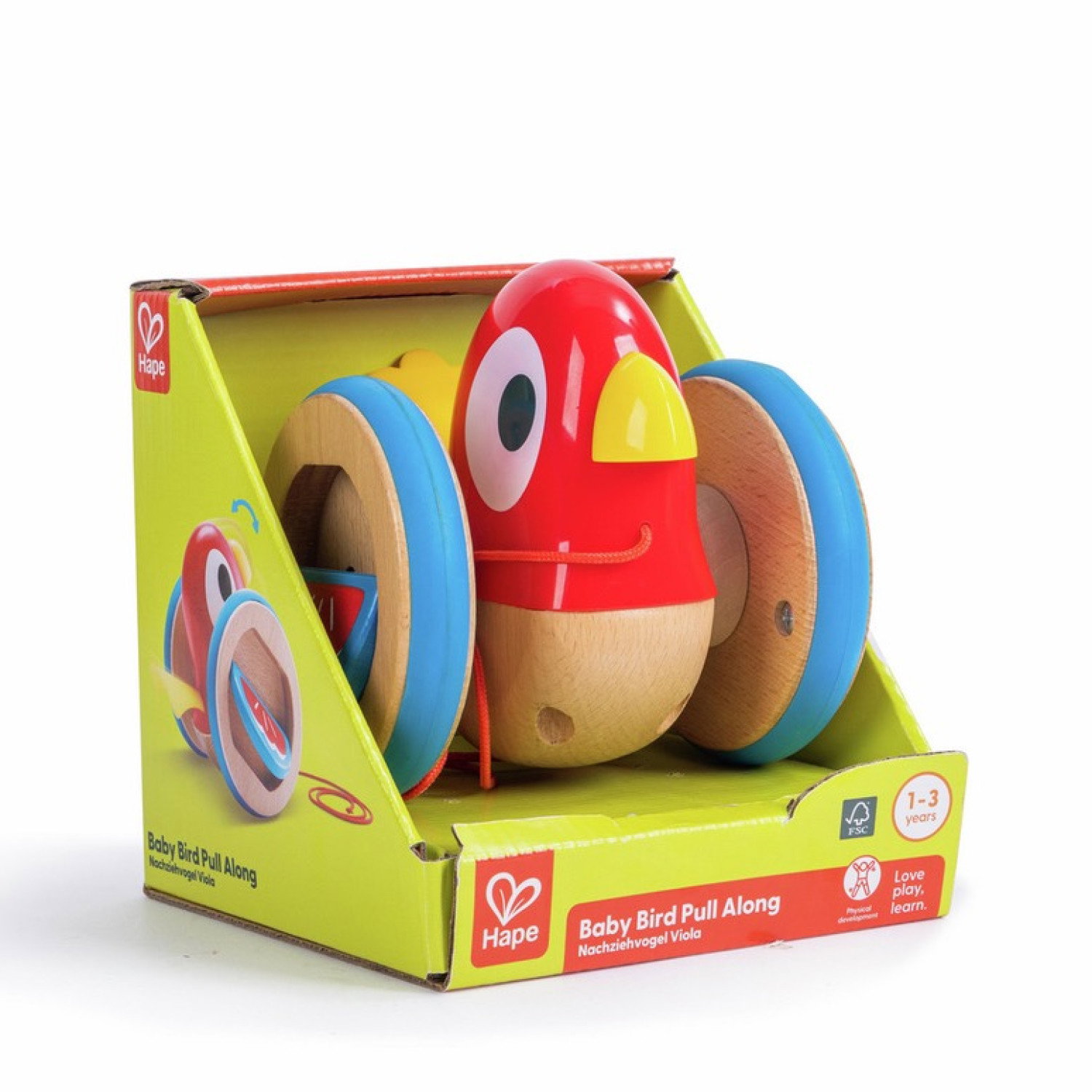 Дървена играчка за дърпане Пиленце, Hape