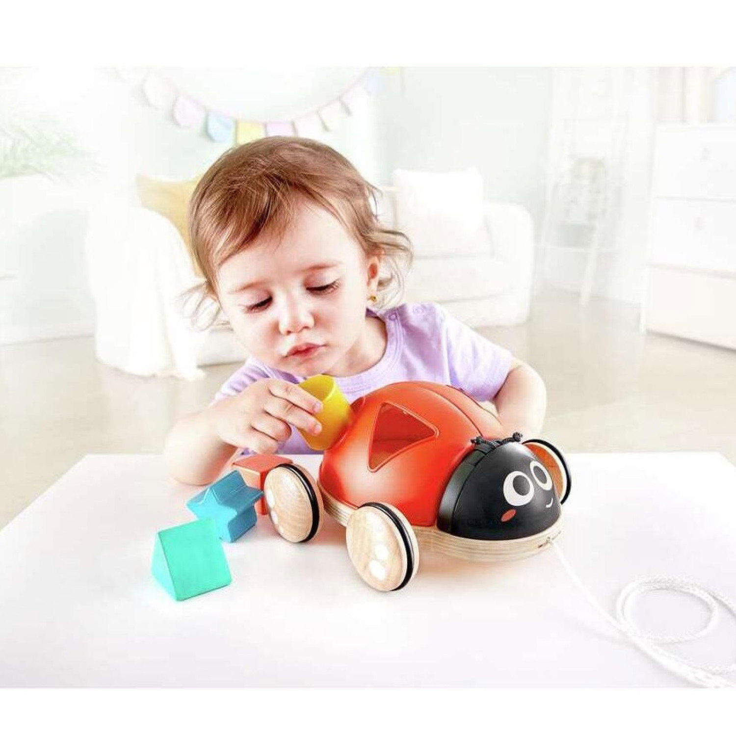 Дървена играчка за дърпане - сортер Калинка, Hape