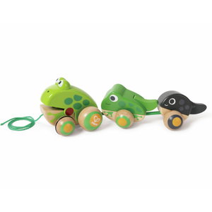 Дървена играчка за дърпане Семейство Жабки, Hape