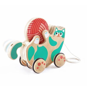 Дървена играчка за дърпане Коте, Hape