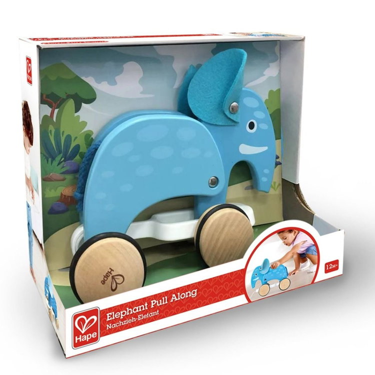 Дървена играчка за дърпане Слонче, Hape