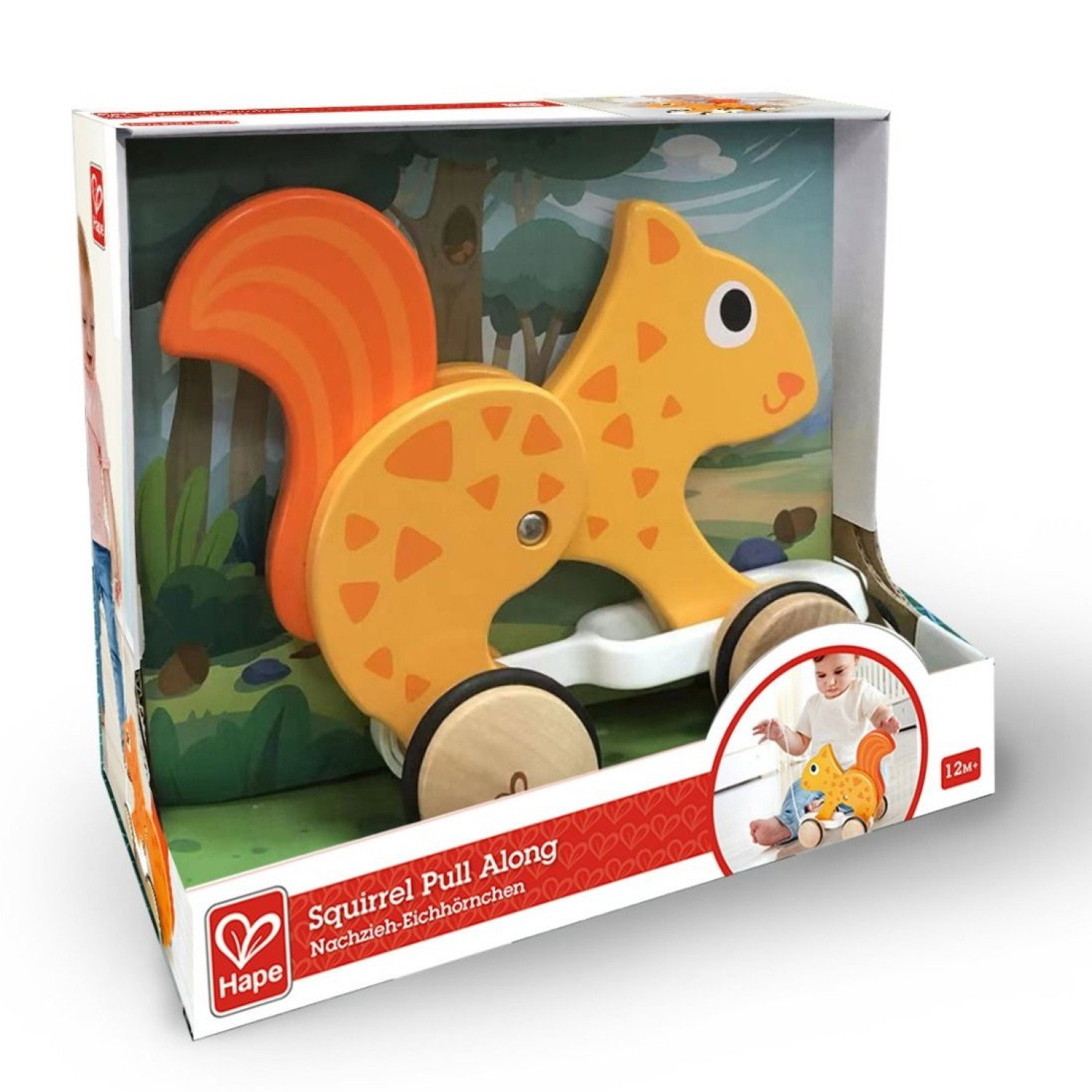 Дървена играчка за дърпане Катеричка, Hape