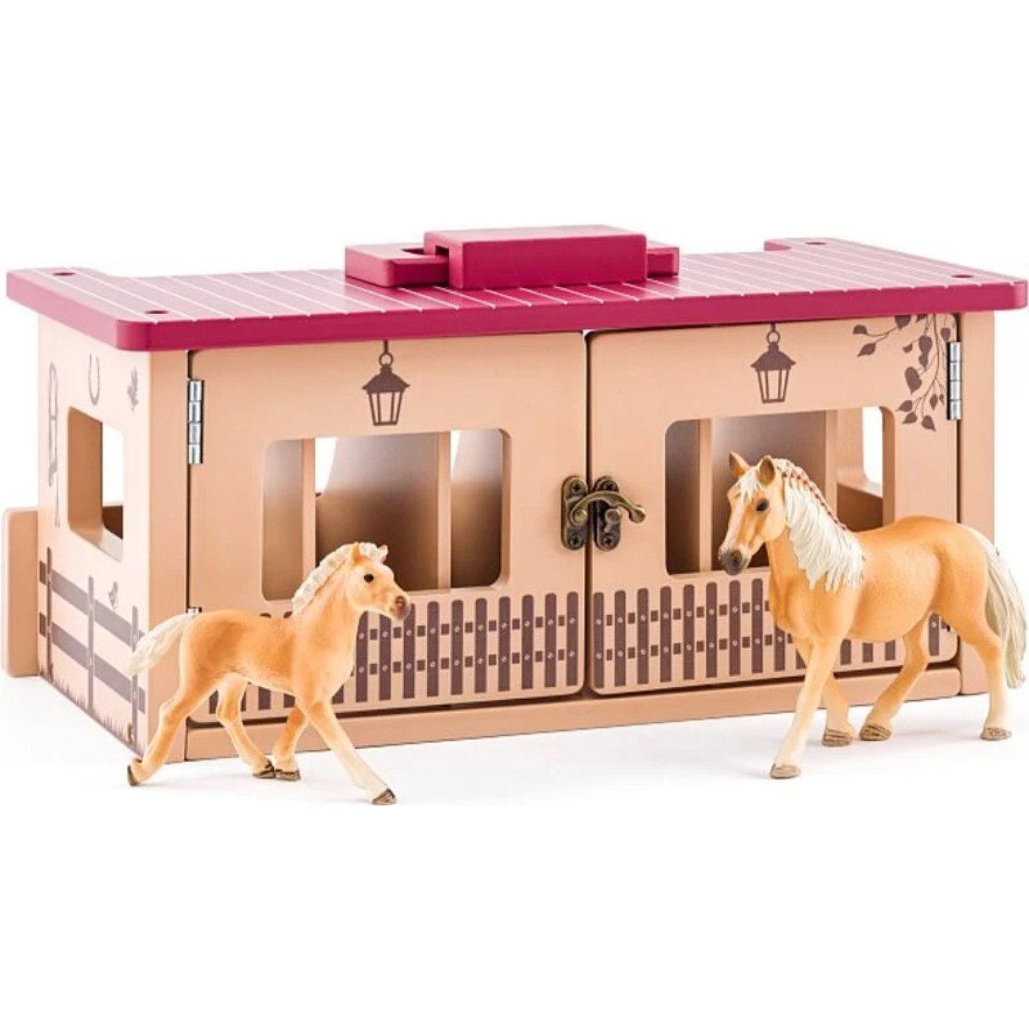 Дървена конюшня с фигурки