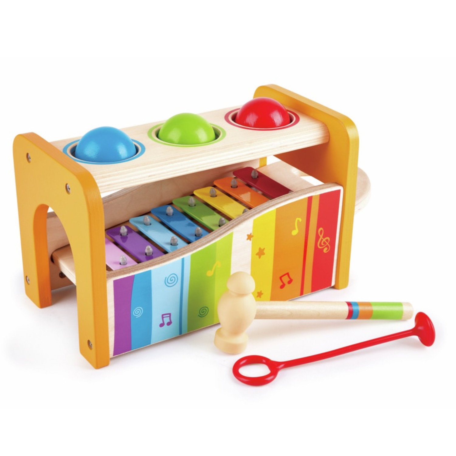 Дървена масичка с чукче и ксилифон, Hape