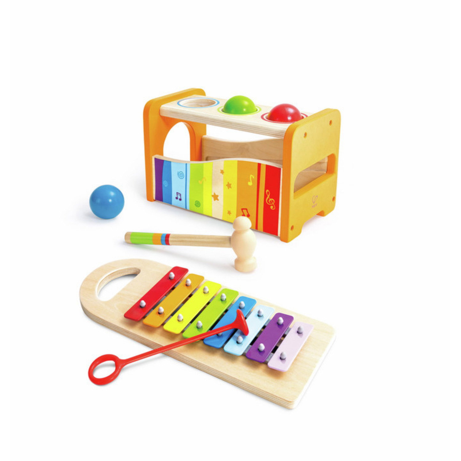 Дървена масичка с чукче и ксилифон, Hape