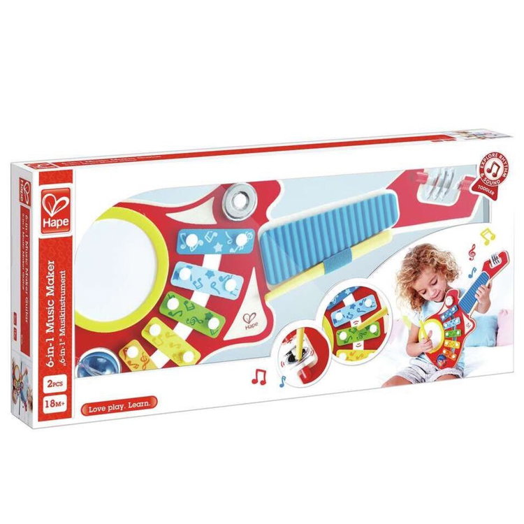 Музикална играчка Китара 6 в 1, Hape