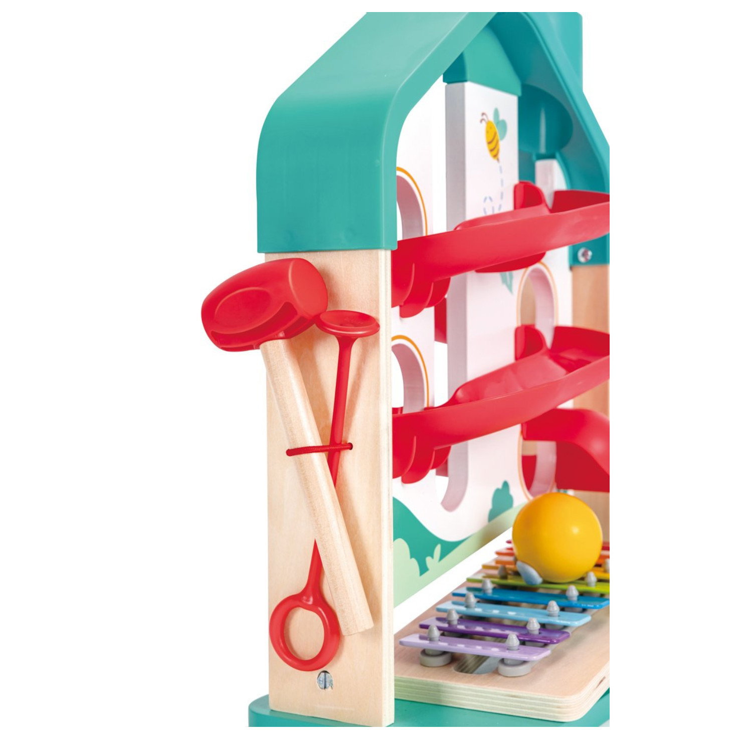 Дървена музикална писта с топчета и ксилифон, Hape