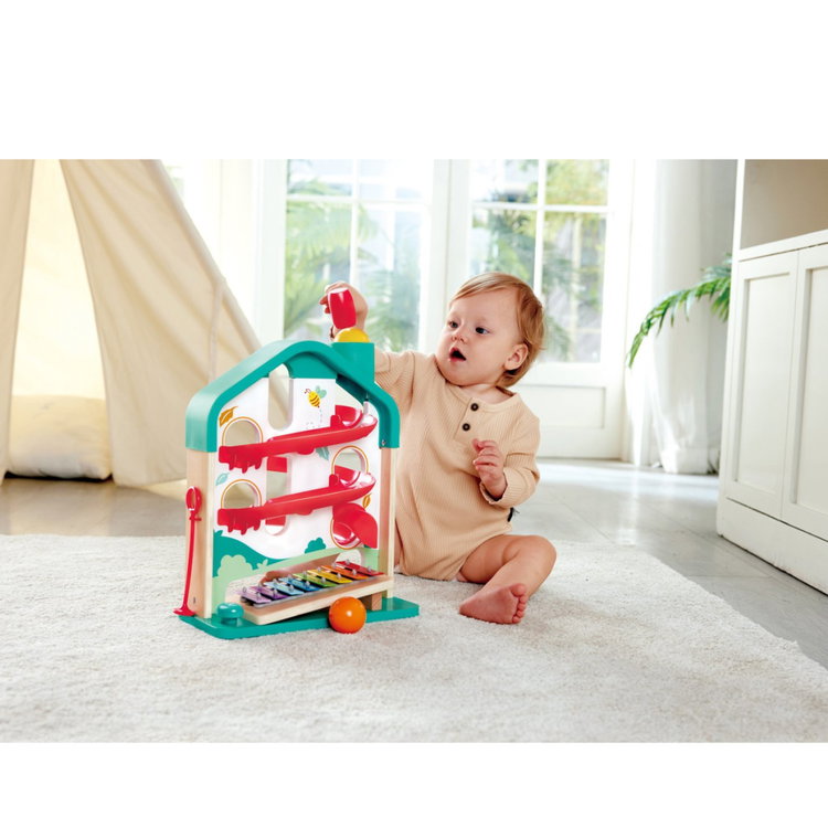 Дървена музикална писта с топчета и ксилифон, Hape