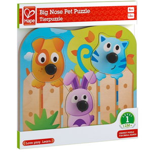 Бебешки дървен пъзел Големи нослета, Hape