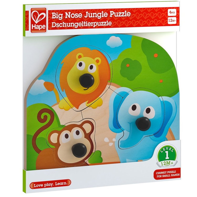 Бебешки дървен пъзел Големи нослета, Hape