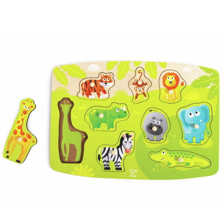 Дървен пъзел с дръжки Джунгла, Hape