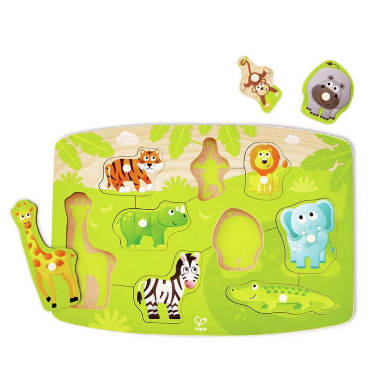 Дървен пъзел с дръжки Джунгла, Hape