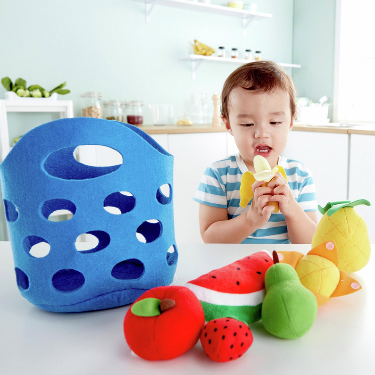 Комплект меки плодове в кошница, Hape