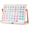 Дървена двустранна настолна магнитна дъска, с букви и цифри