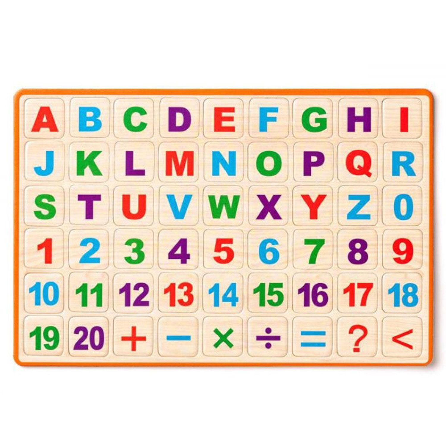 Дървена двустранна настолна магнитна дъска, с букви и цифри