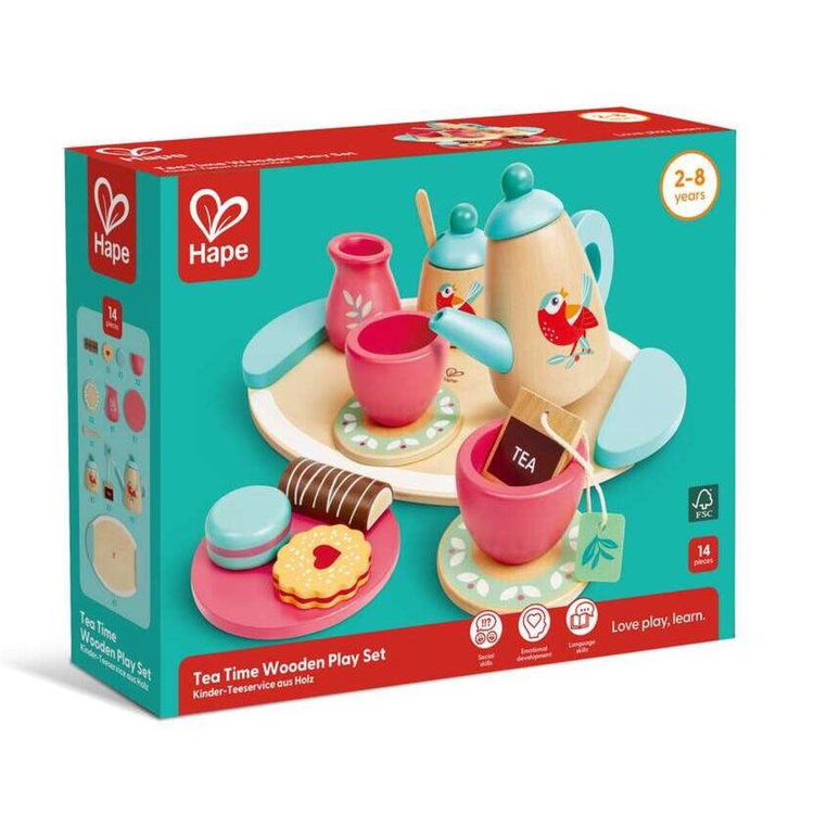 Дървен комплект за игра Време за чай, Hape