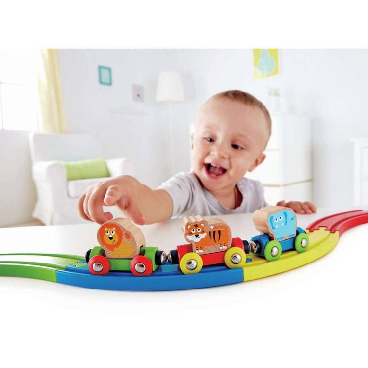 Дървено влакче с животни от джунглата, Hape