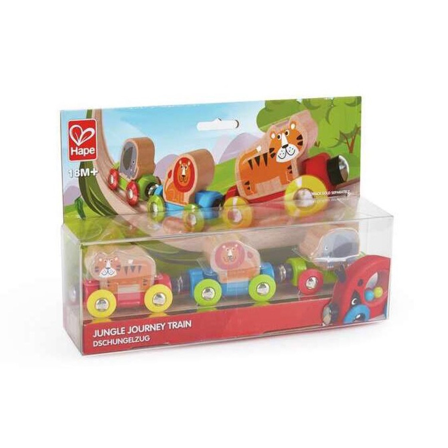 Дървено влакче с животни от джунглата, Hape