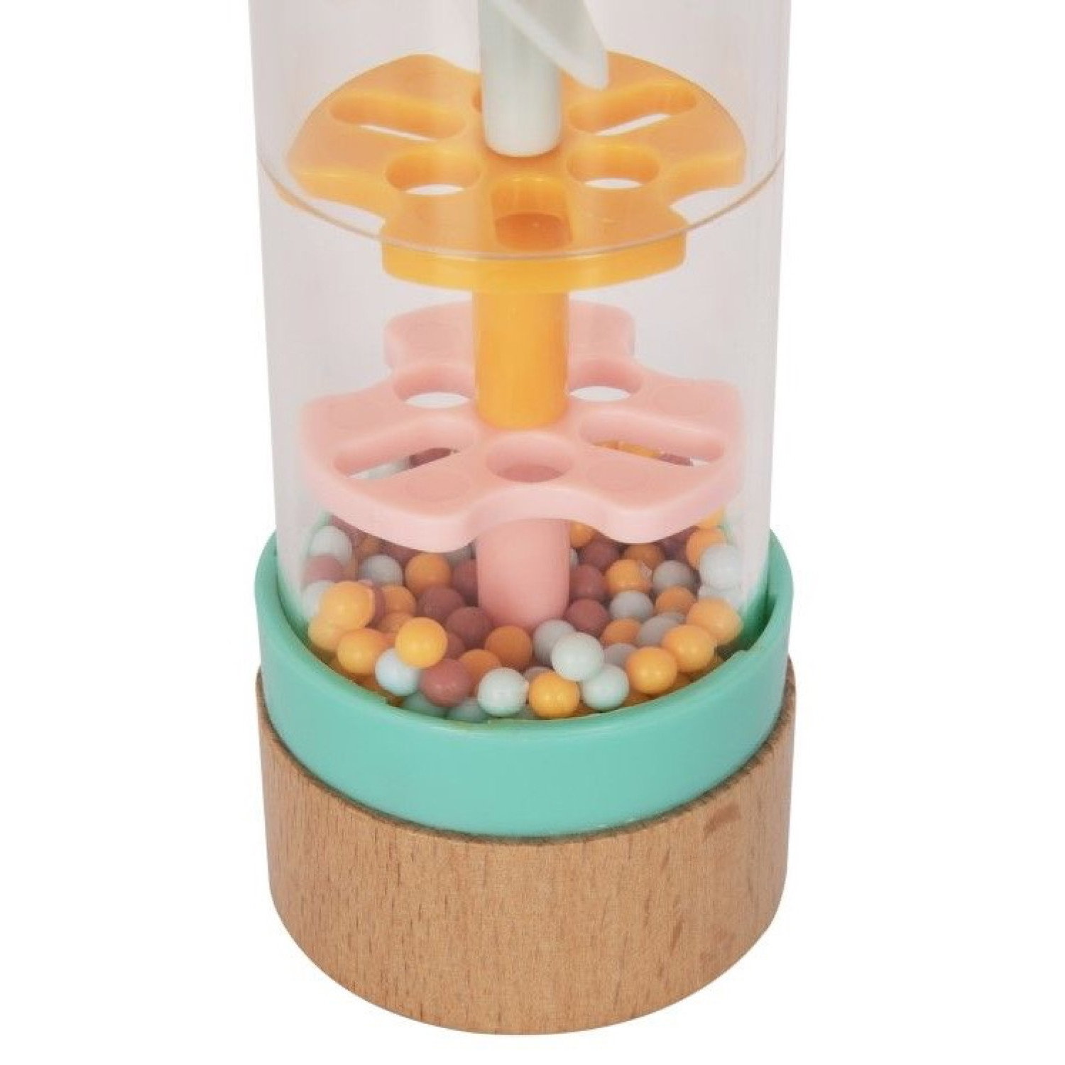 Дървена бебешка дрънкалка – Дъждовни капки с мъниста