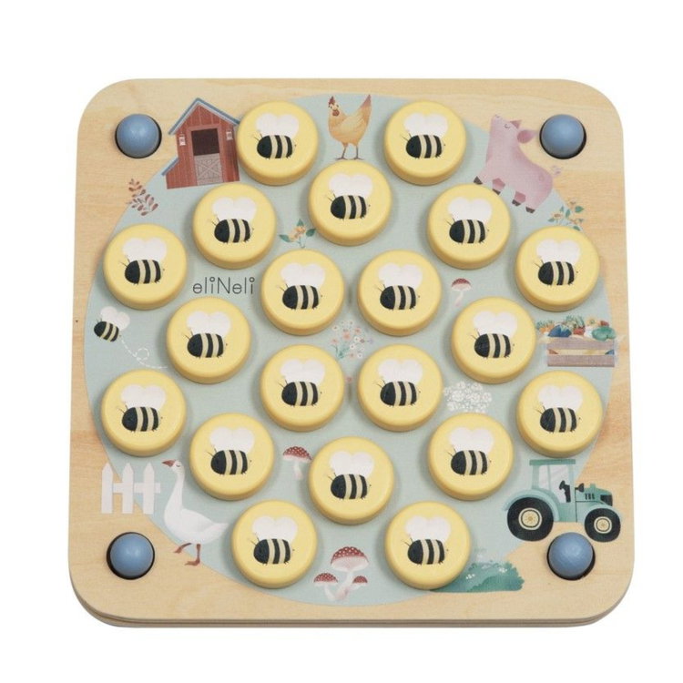 Дървена мемори игра 10 в 1 Пчелички