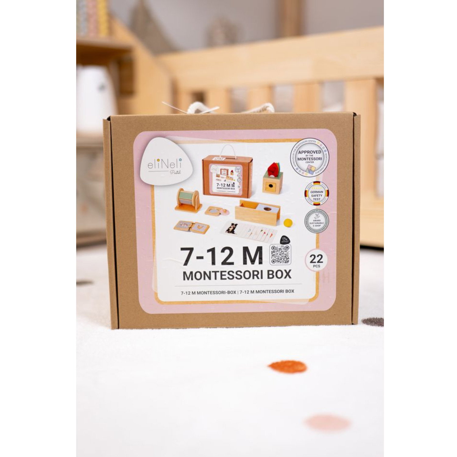 Образователна Монтесори кутия за бебета 7-12 месеца