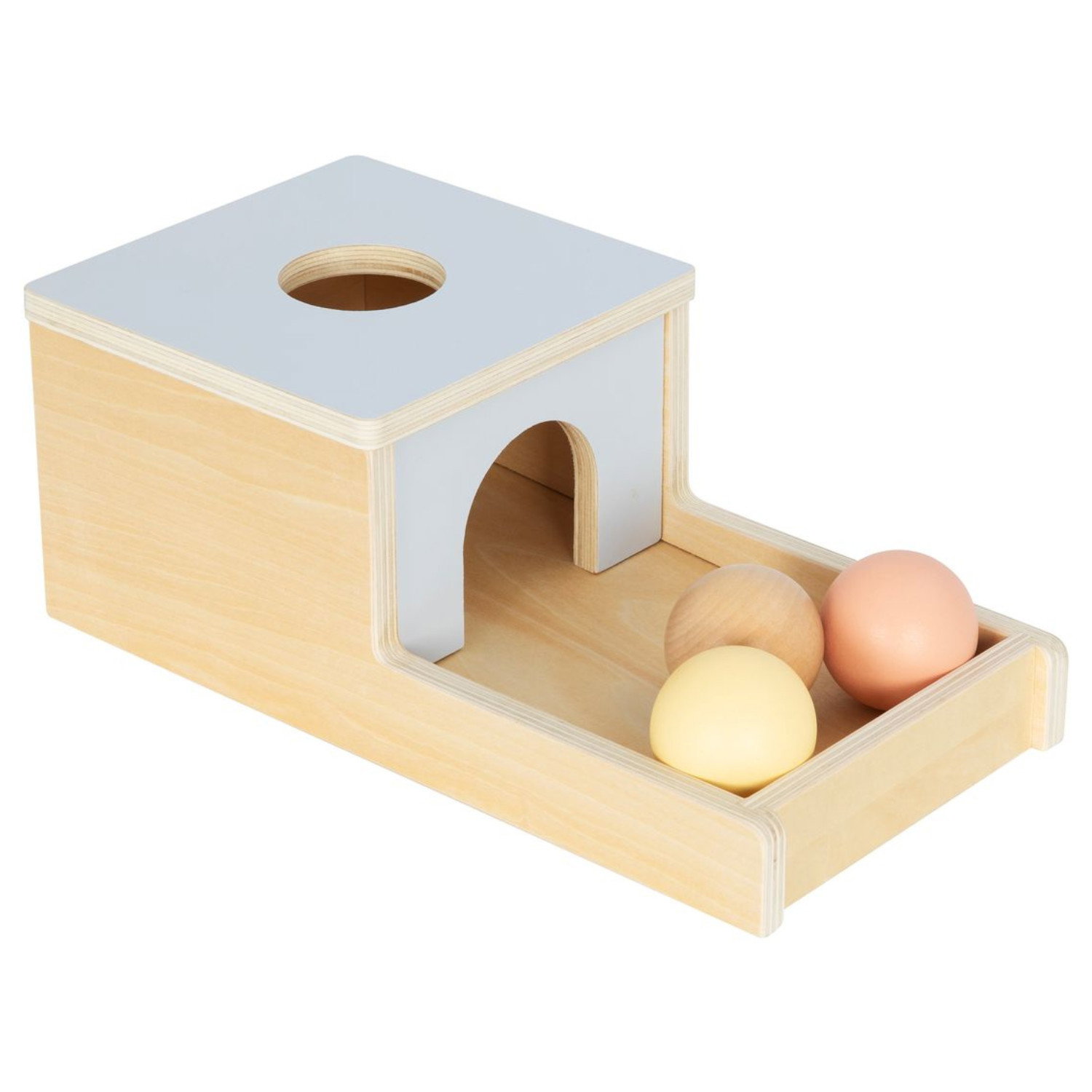 Дървена кутия с топчета Пастел