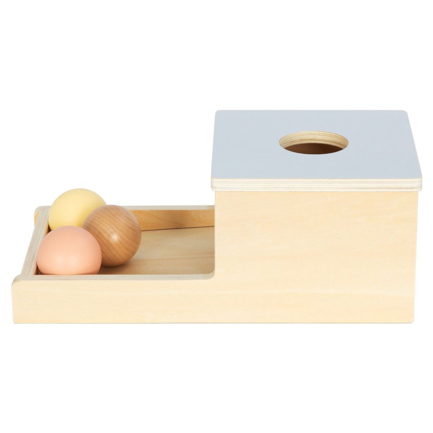 Дървена кутия с топчета Пастел