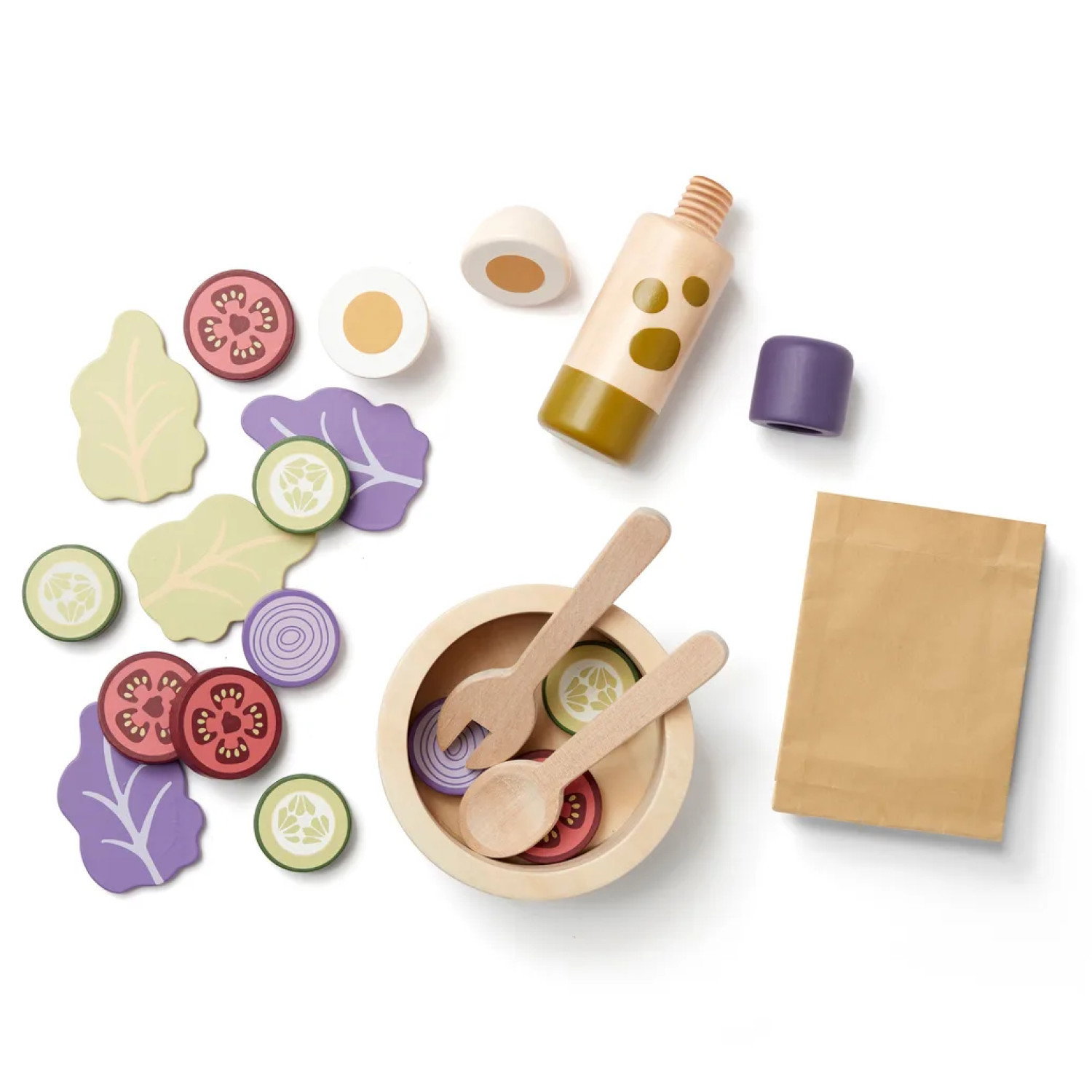 Дървен комплект Салата в купа