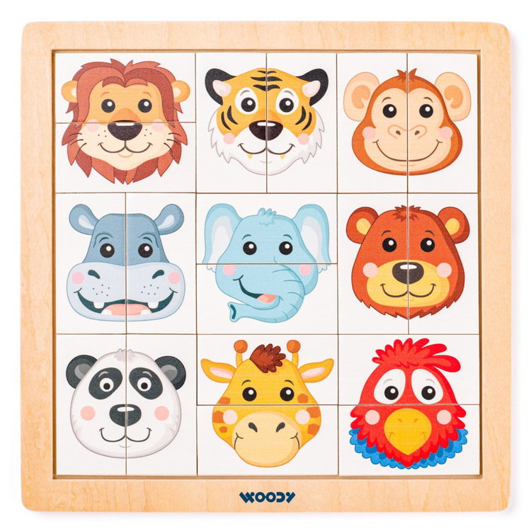 Дървен пъзел Диви животни