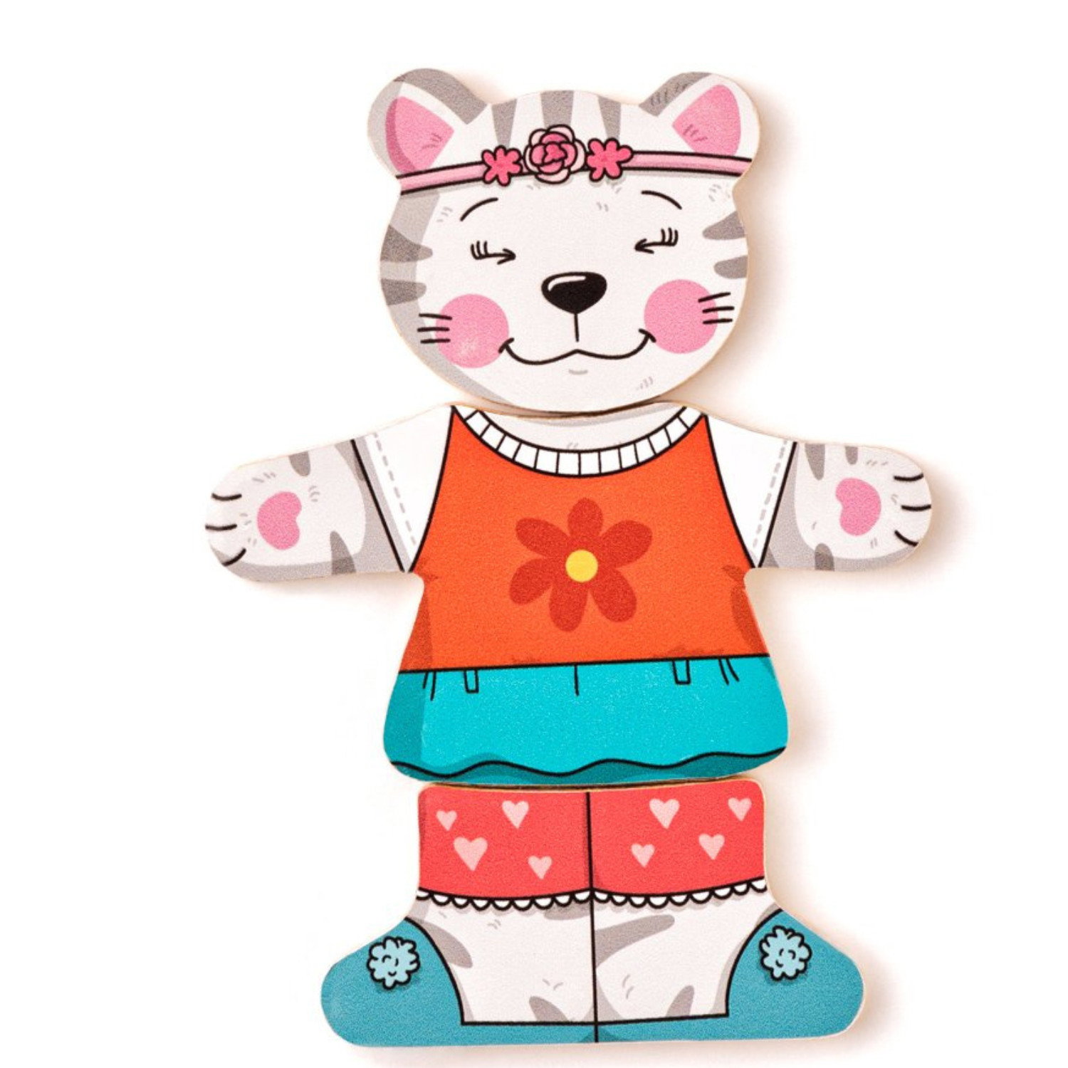 Комплект 6 дървени пъзела Котето Мъри