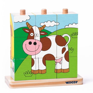 Дървен пъзел за нанизване Фермата
