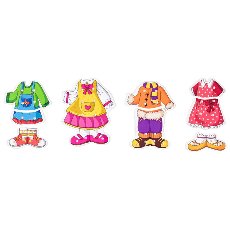 Дървен пъзел Момиче с дрешки за шиене