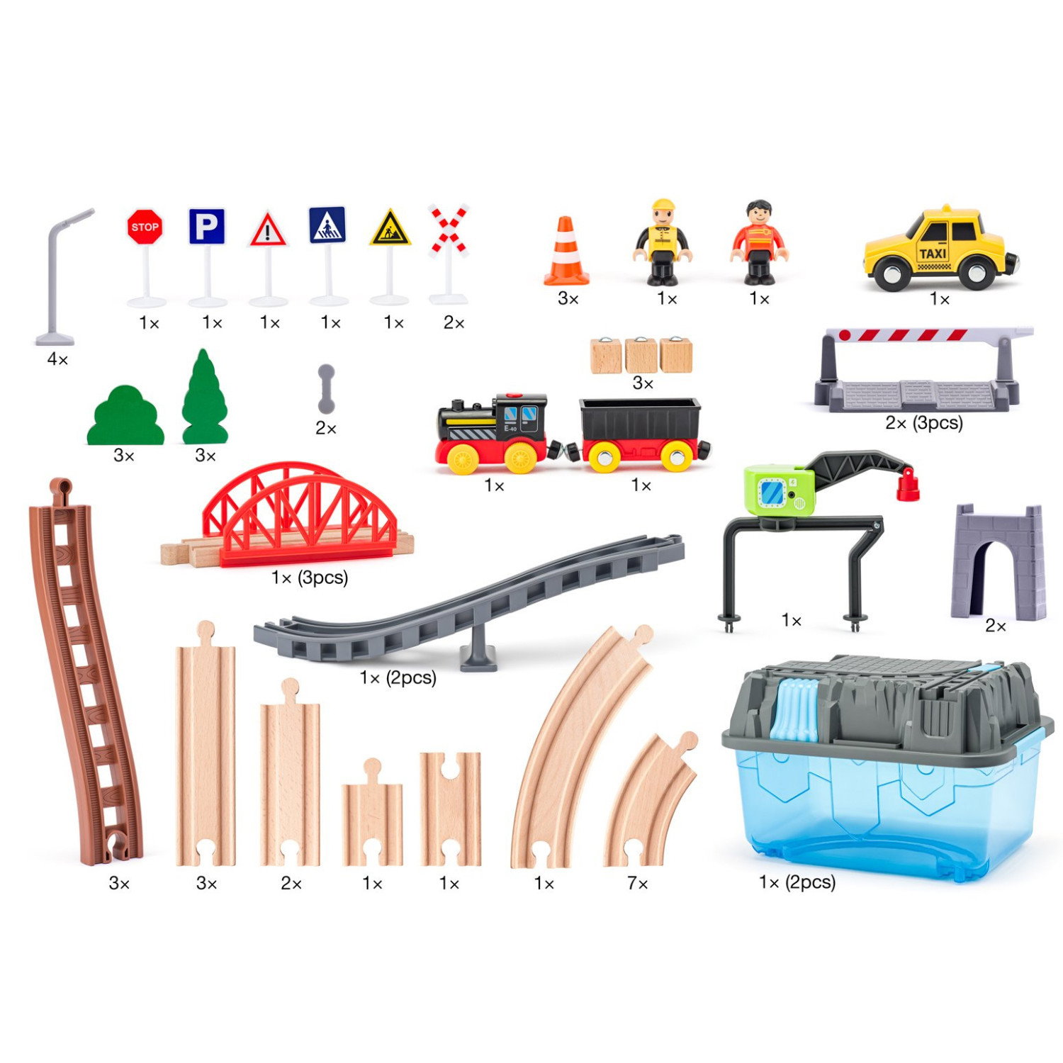 Комплект електрическо влакче с аксесоари Миньори, 63 части