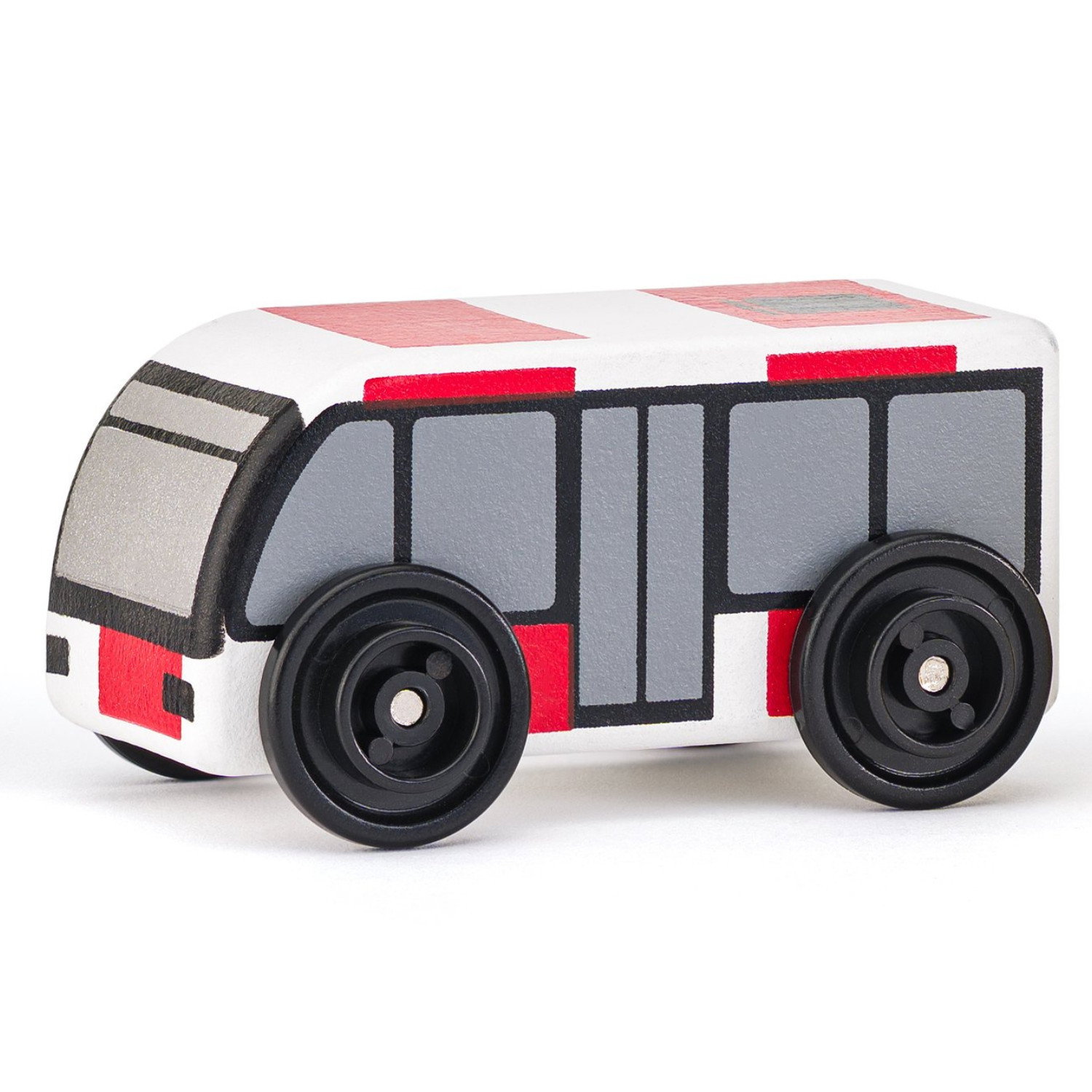 Комплект дървени коли Професионалист, 6 части