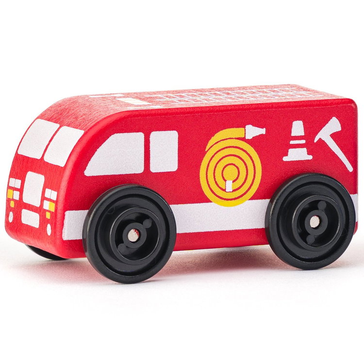 Комплект дървени коли Професионалист, 6 части