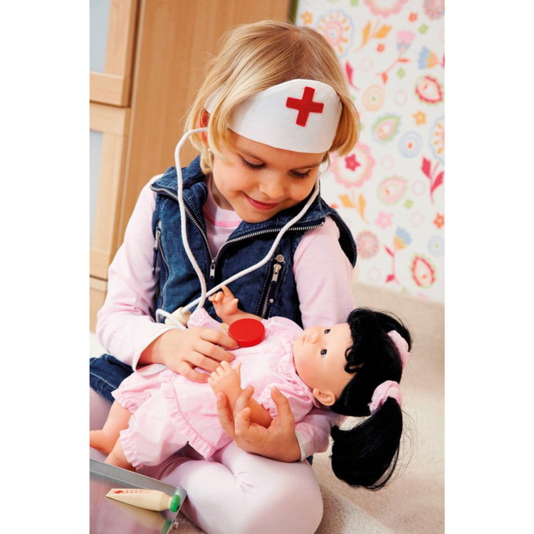 Дървен лекарски комплект в метално куфарче