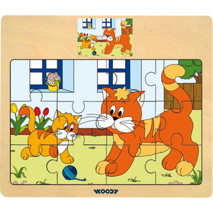 Дървен пъзел Котета