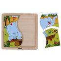 Дървен пъзел с рамка и дръжки Слонче