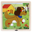 Дървен пъзел с рамка и дръжки Куче