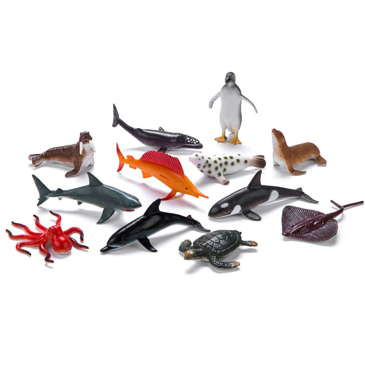 Комплект фигурки в туба Морски животни, 12 броя