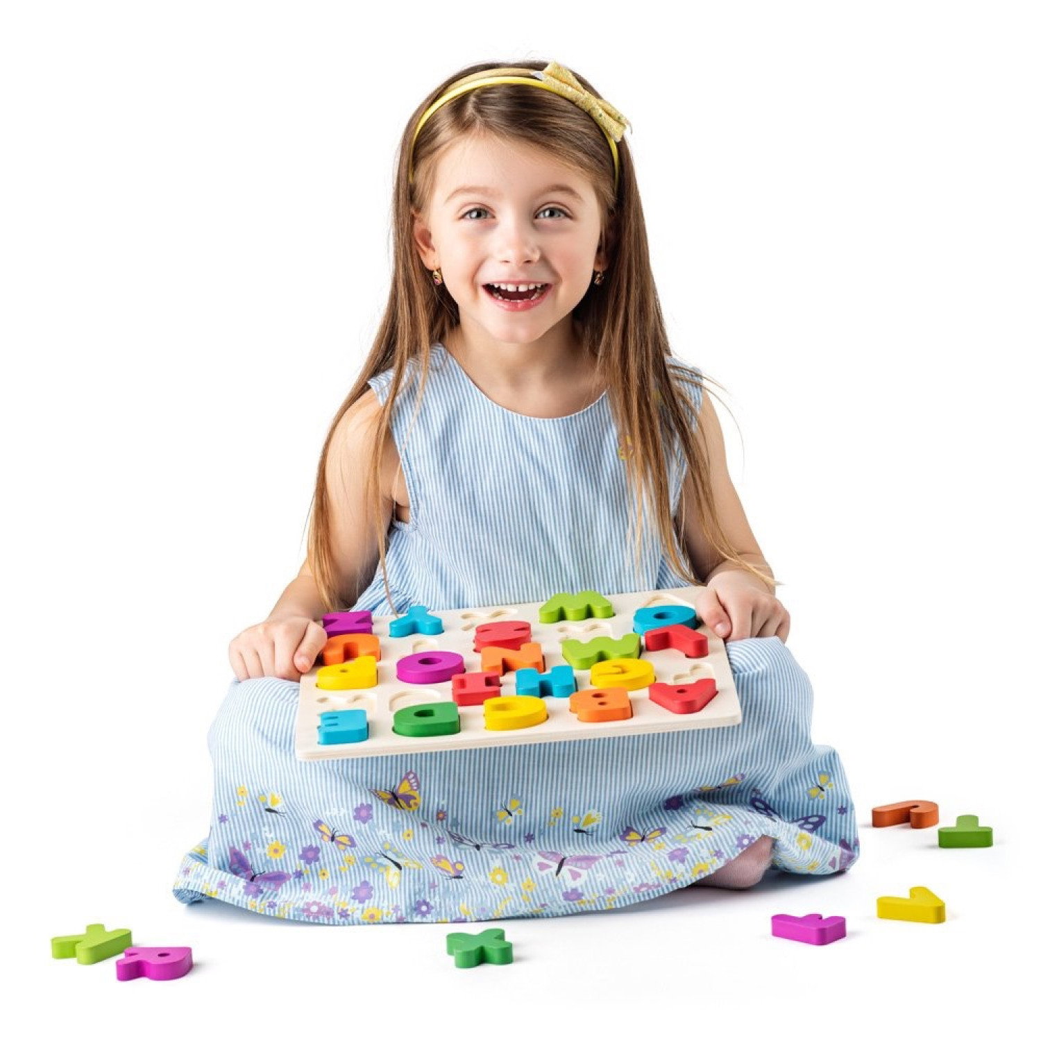 Дървен пъзел Английската азбука - главни букви