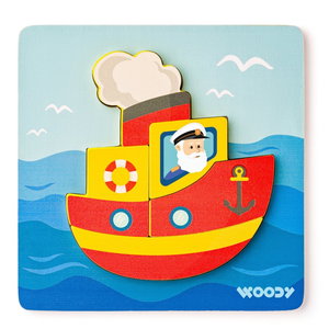 Дървен бебешки пъзел Параход
