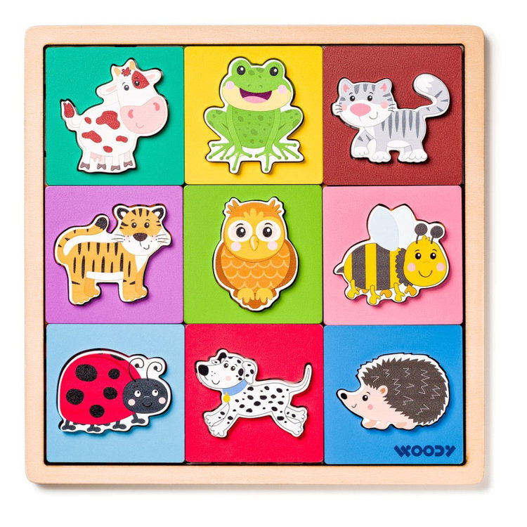 Дървен пъзел Животни