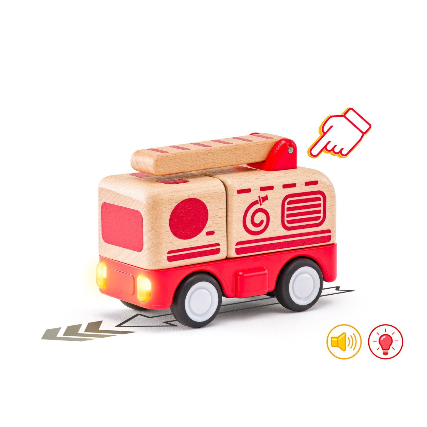 Дървена пожарна със звук и светлина