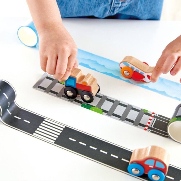 Дървена кола с лента за писта, Hape