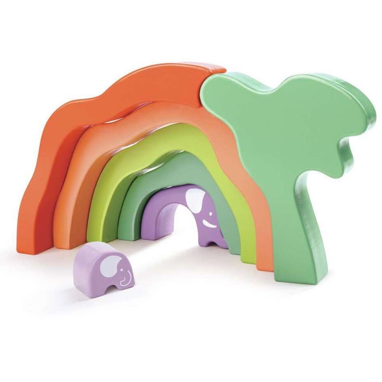 Дървени форми за подреждане Сафари със слонове, Hape