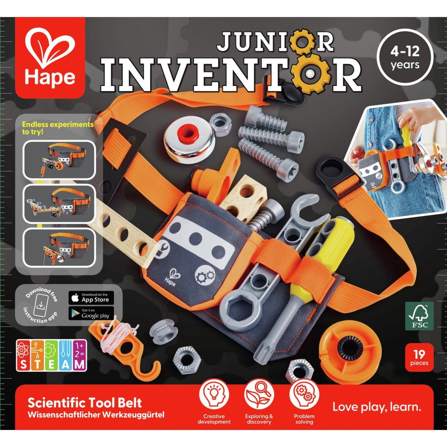 Комплект колан с инструменти, 19 части, Hape