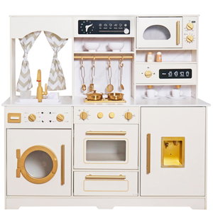 Интерактивна детска дървена кухня с аксесоари